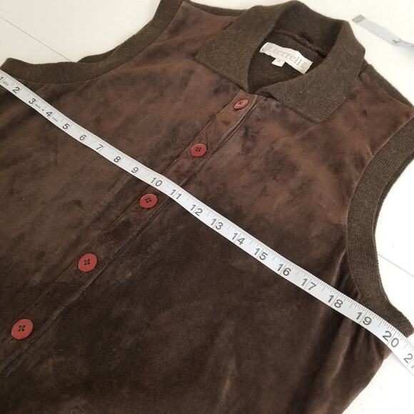 D Terrell Suede Brown Leather Knit Back Vest Very Nice! Size XL - Picture 7 of 11